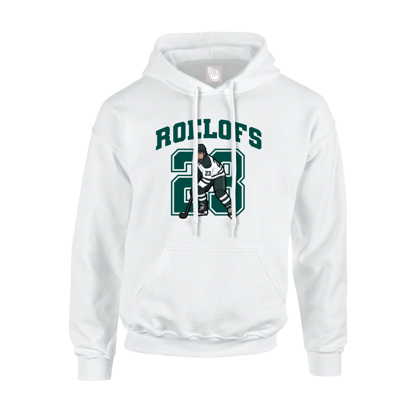 Youth Hoodie — Number in White