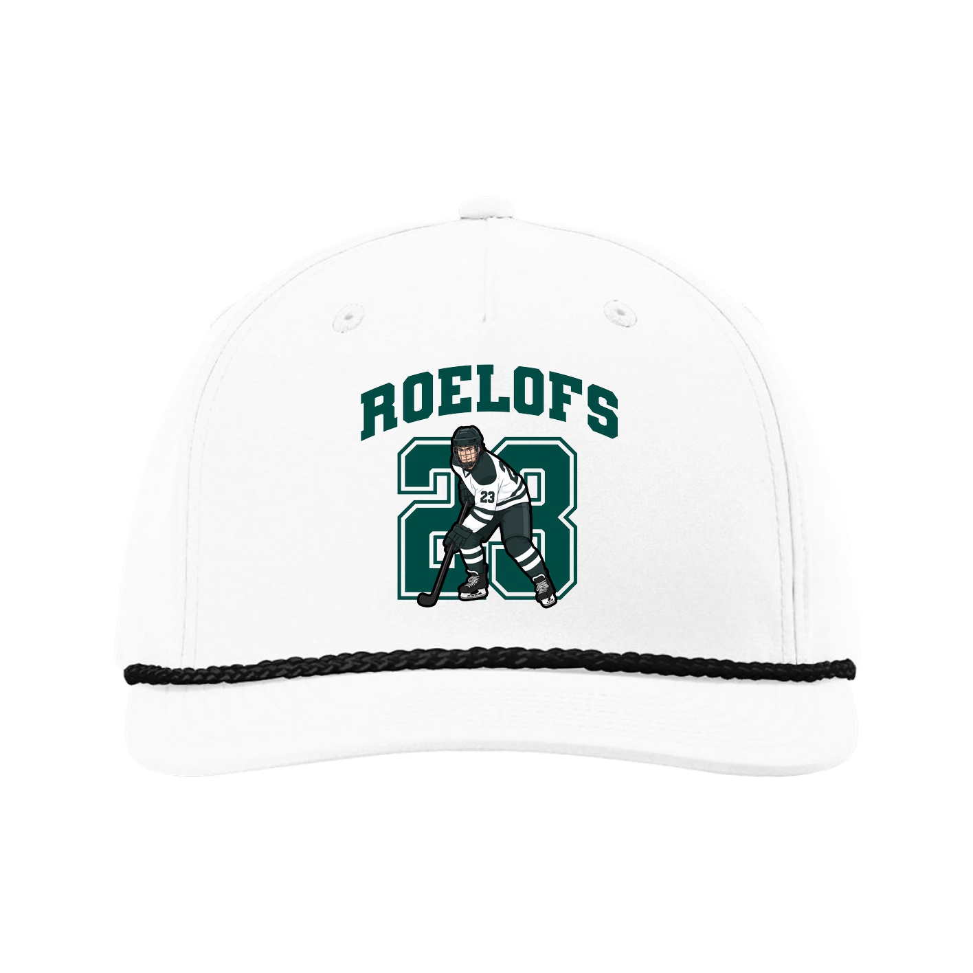 Five-Panel Classic Rope Cap — Number in White