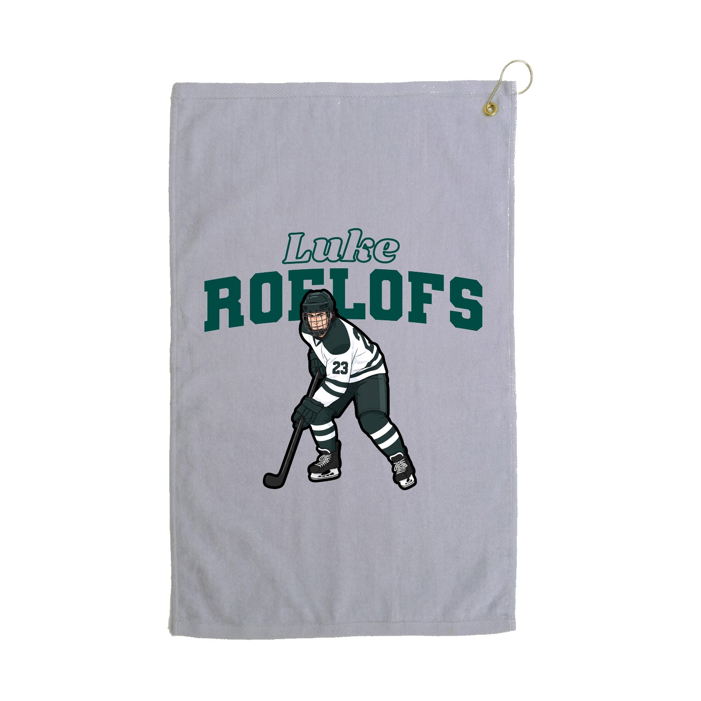 Golf Towel — Name Arch in Grey