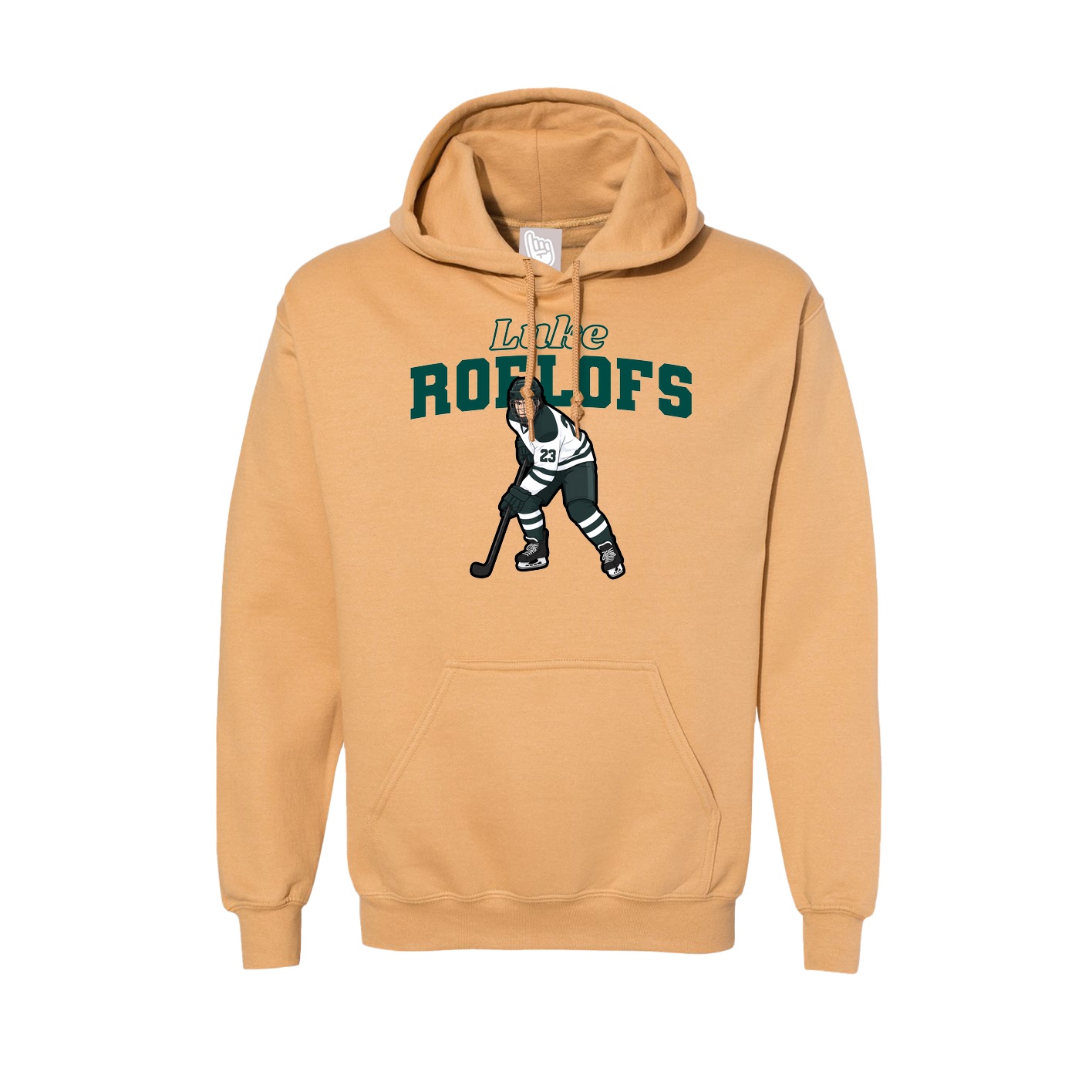 Hoodie — Name Arch in Vegas Gold