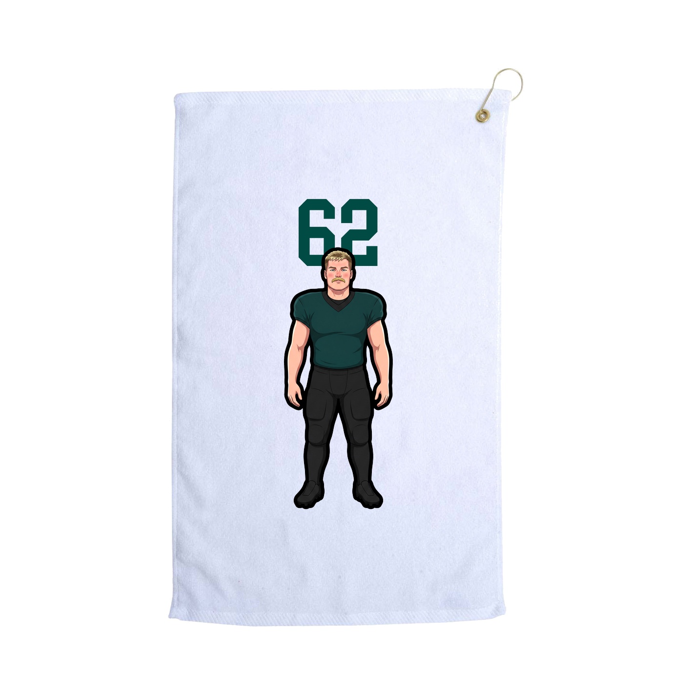 Golf Towel — Number Top in White