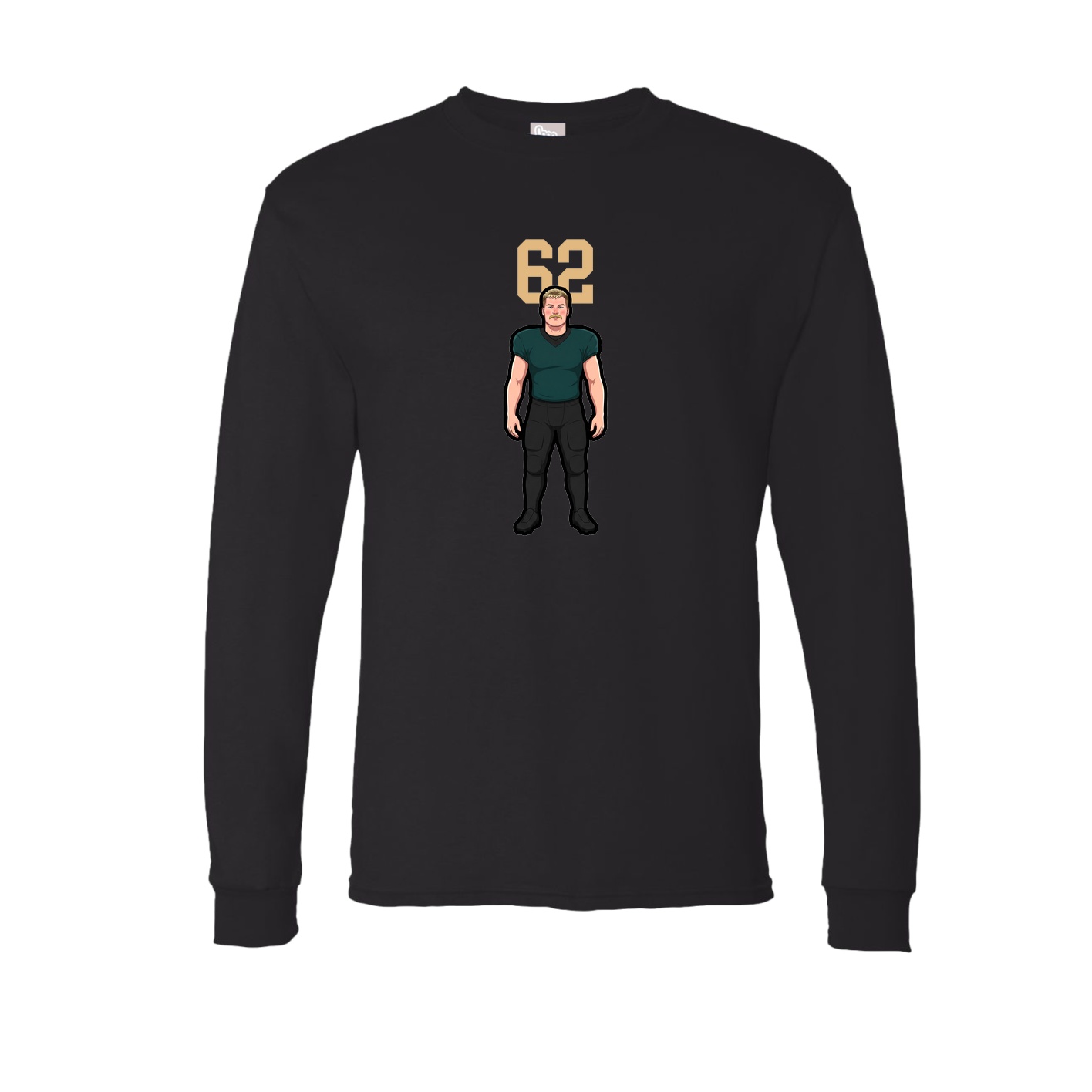 Long Sleeve Tee — Number Top in Black