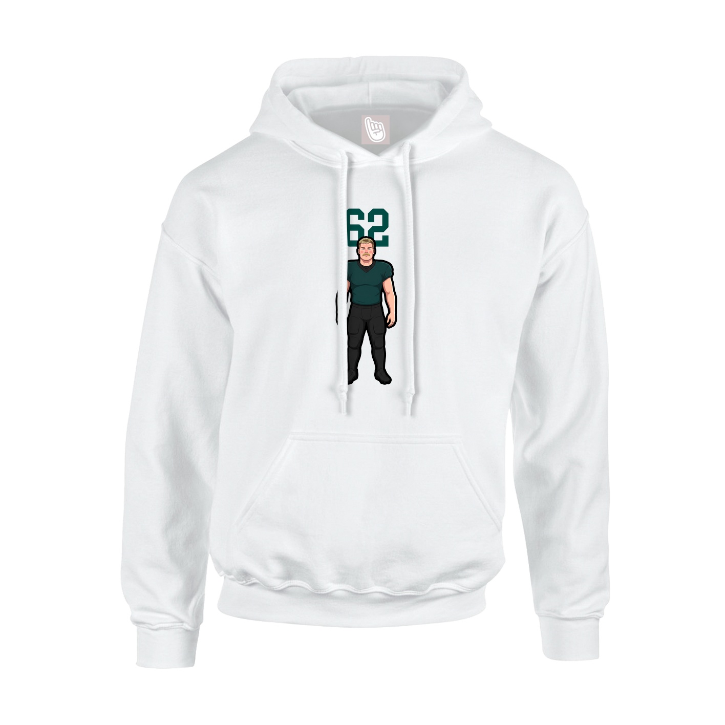 Youth Hoodie — Number Top in White