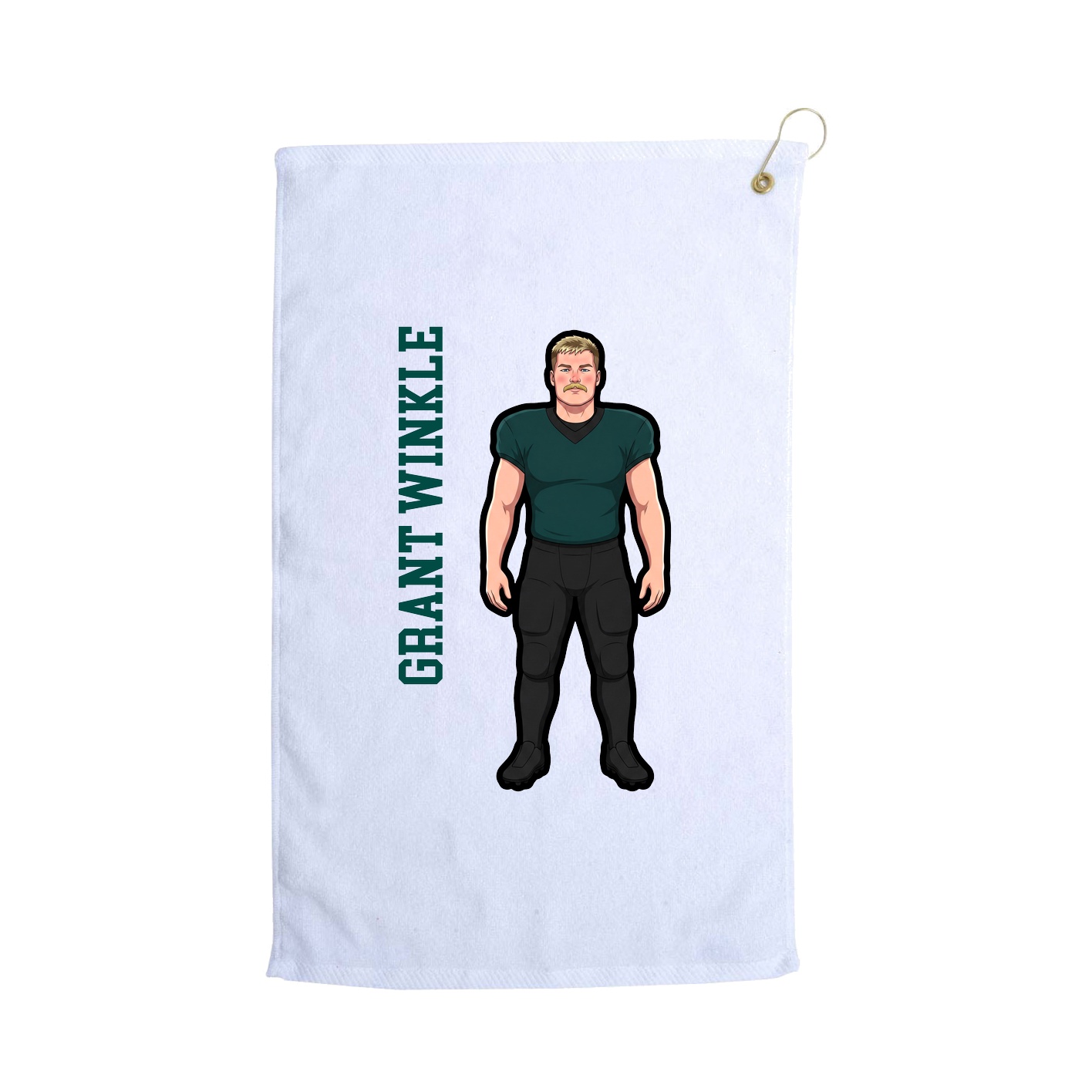 Golf Towel — Name Vertical in White