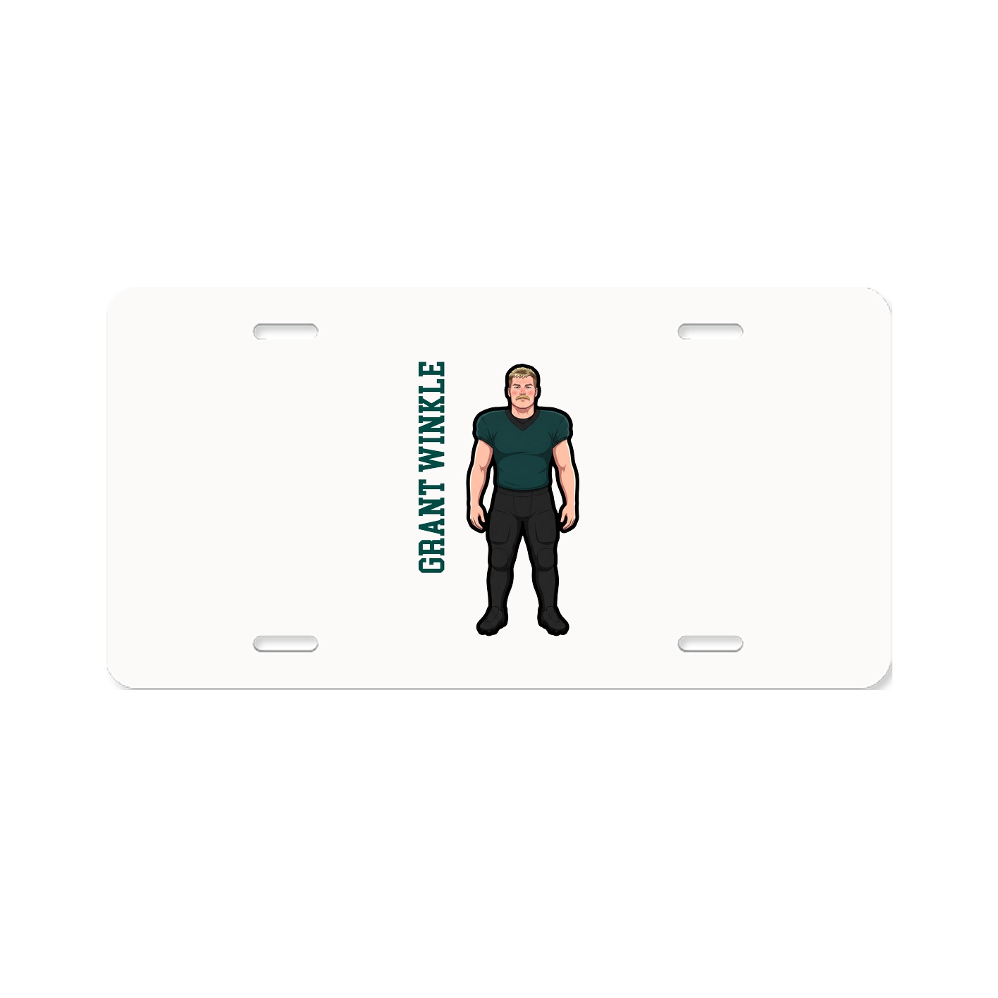 License Plate — Name Vertical in Classic