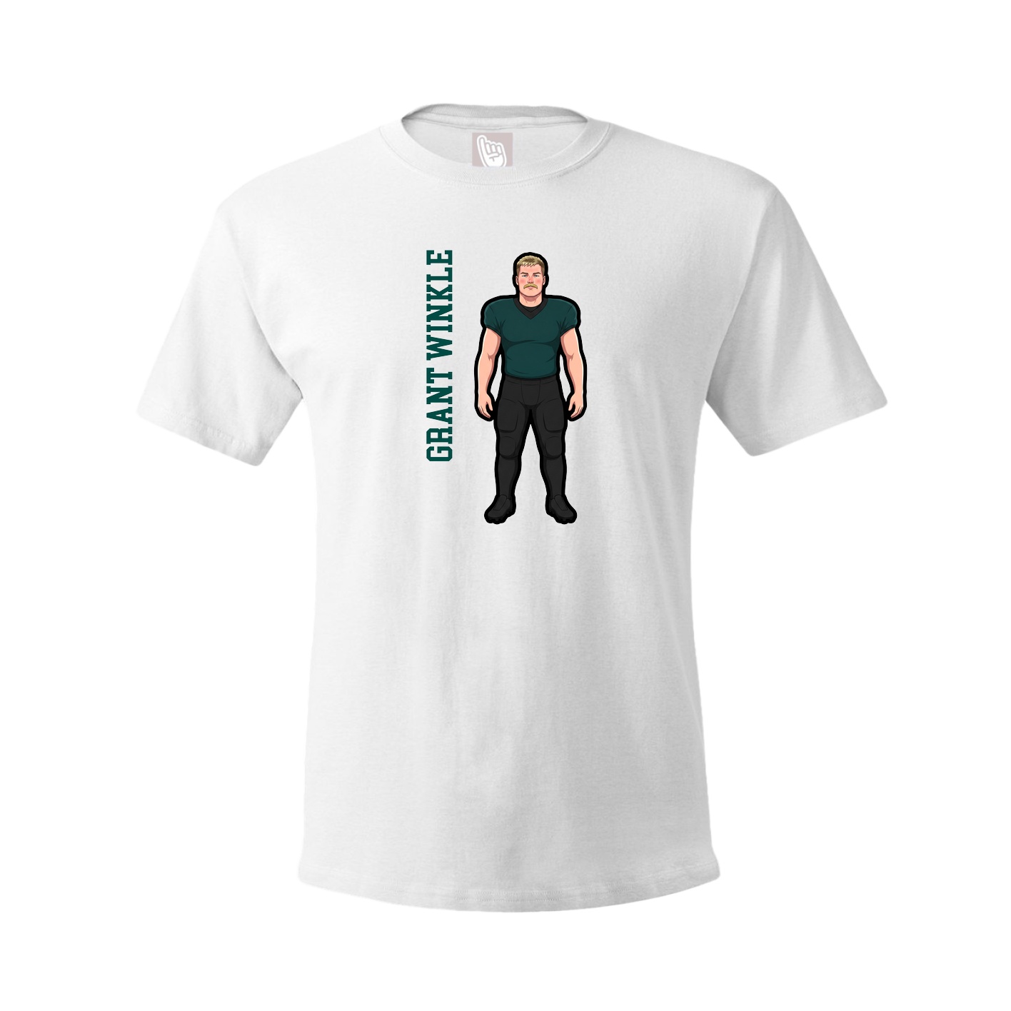Tee — Name Vertical in White
