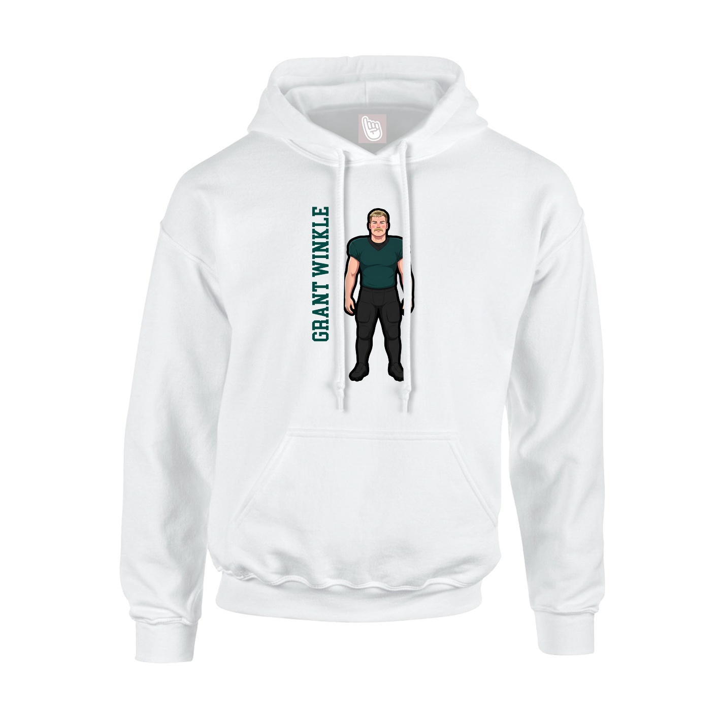 Youth Hoodie — Name Vertical in White