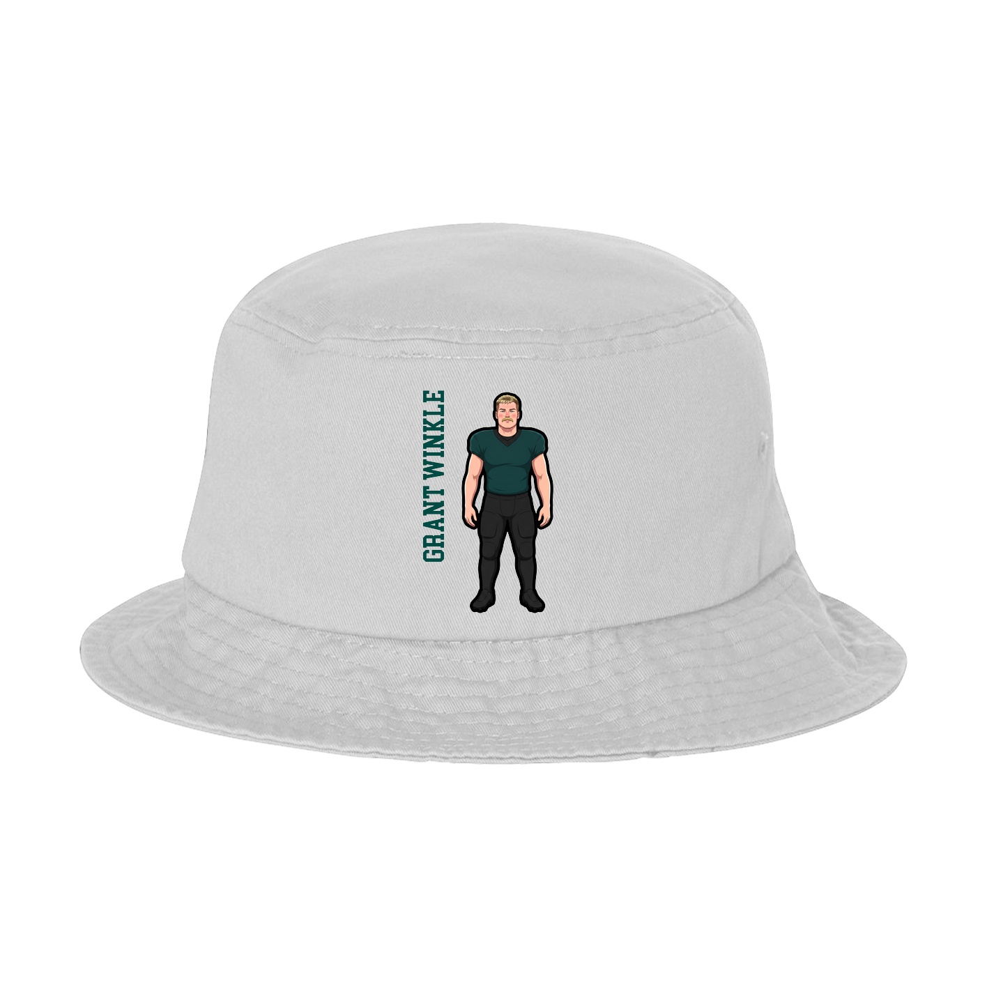 Bucket Cap — Name Vertical in White