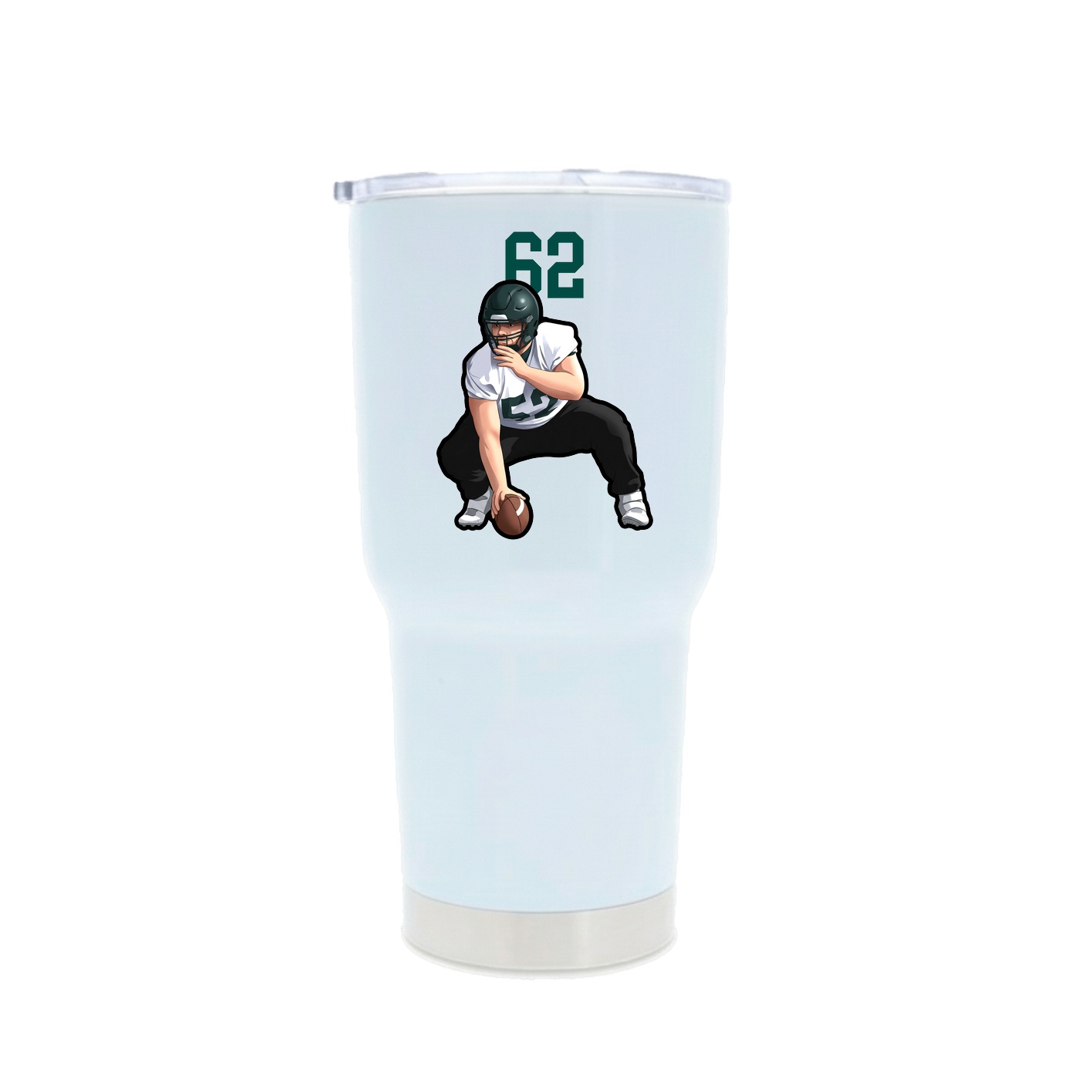 30oz Stainless Steel Tumbler — Number Top in White