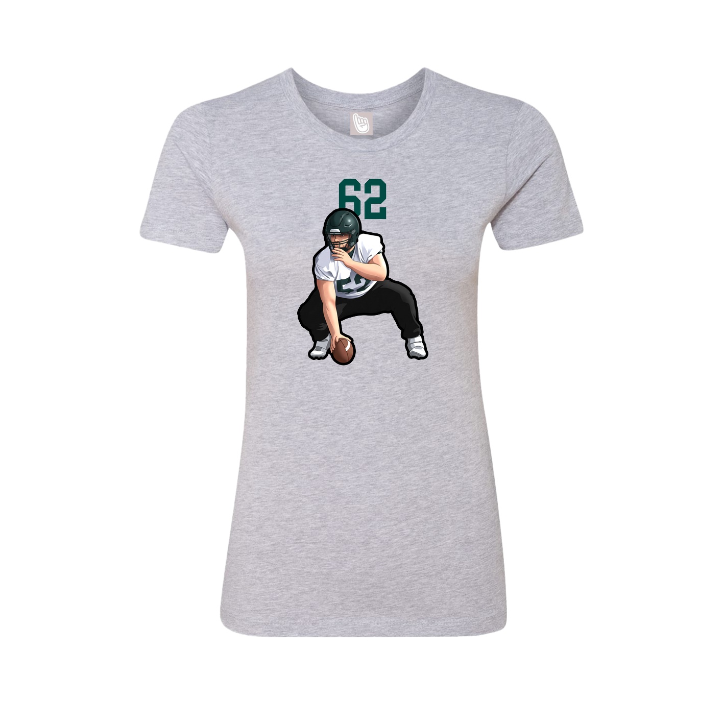 Fitted Women's Tee — Number Top in Grey
