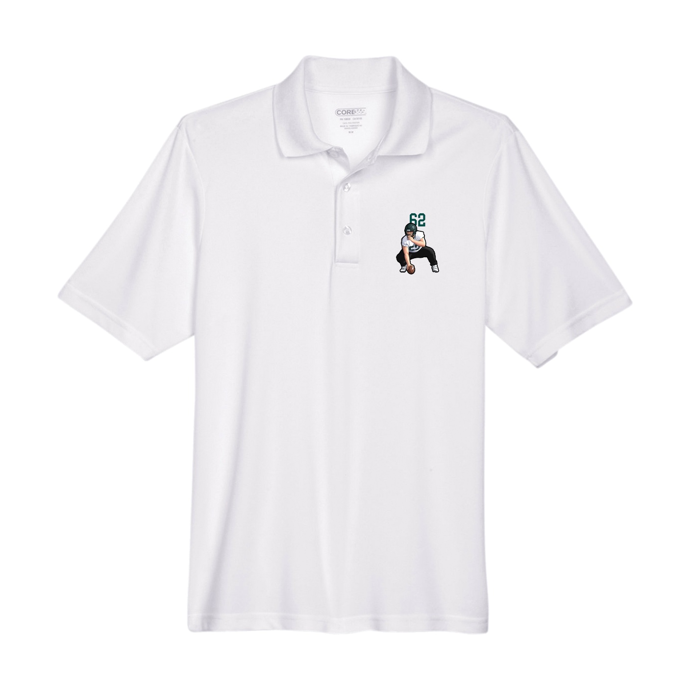 Performance Polo — Number Top in White