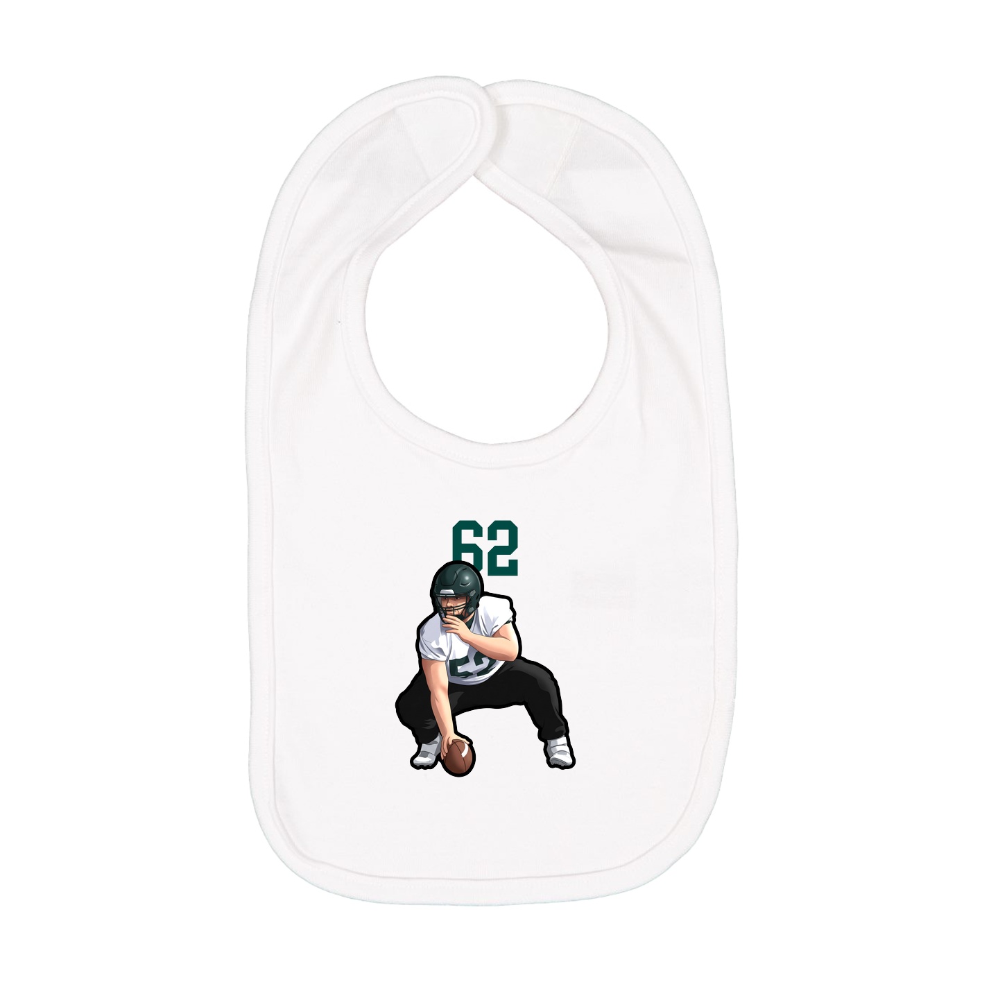 Infant Bib — Number Top in White
