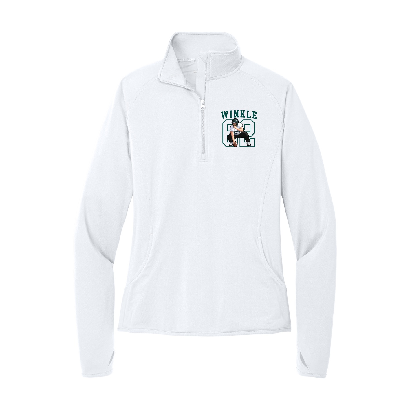 Women's Q-Zip Pullover — Shirsey in White