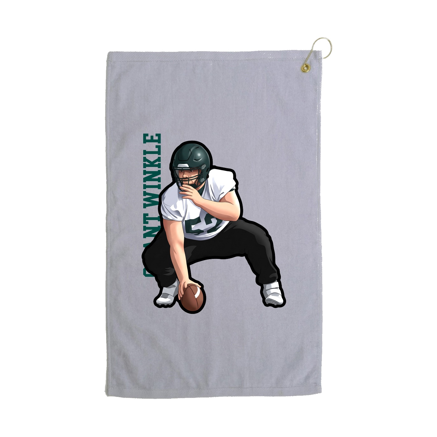 Golf Towel — Name Vertical in Grey