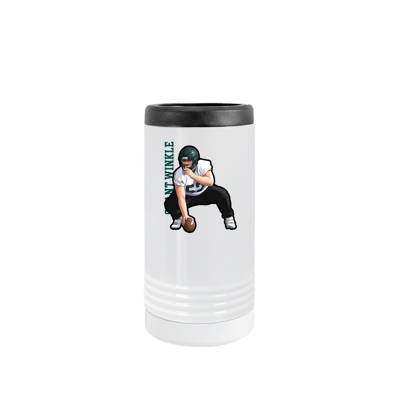 Slim Beverage Holder — Name Vertical in White