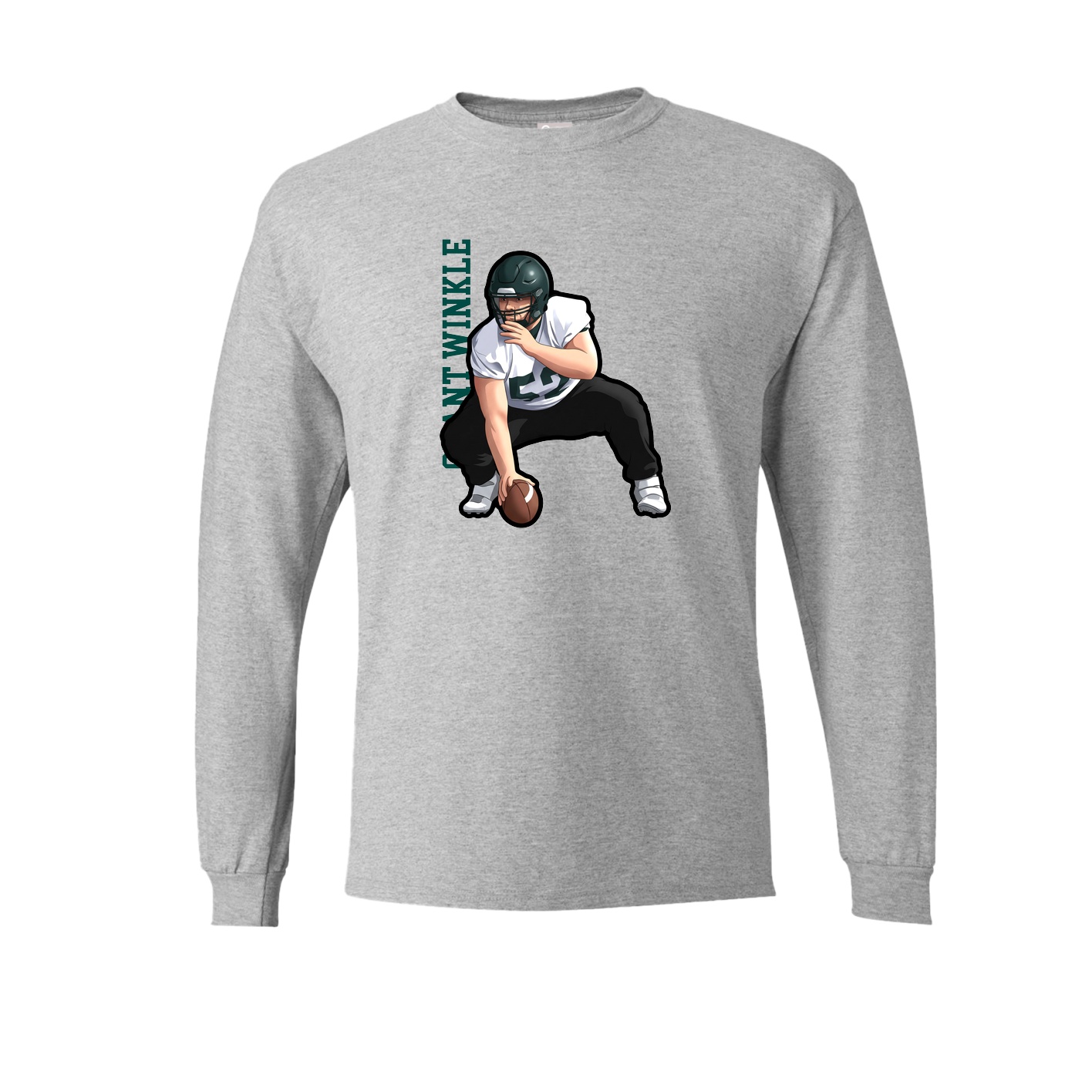Long Sleeve Tee — Name Vertical in Grey