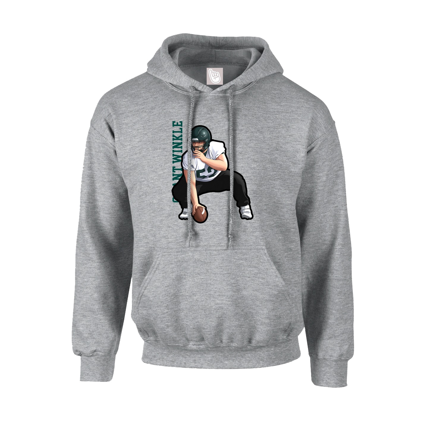 Youth Hoodie — Name Vertical in Grey