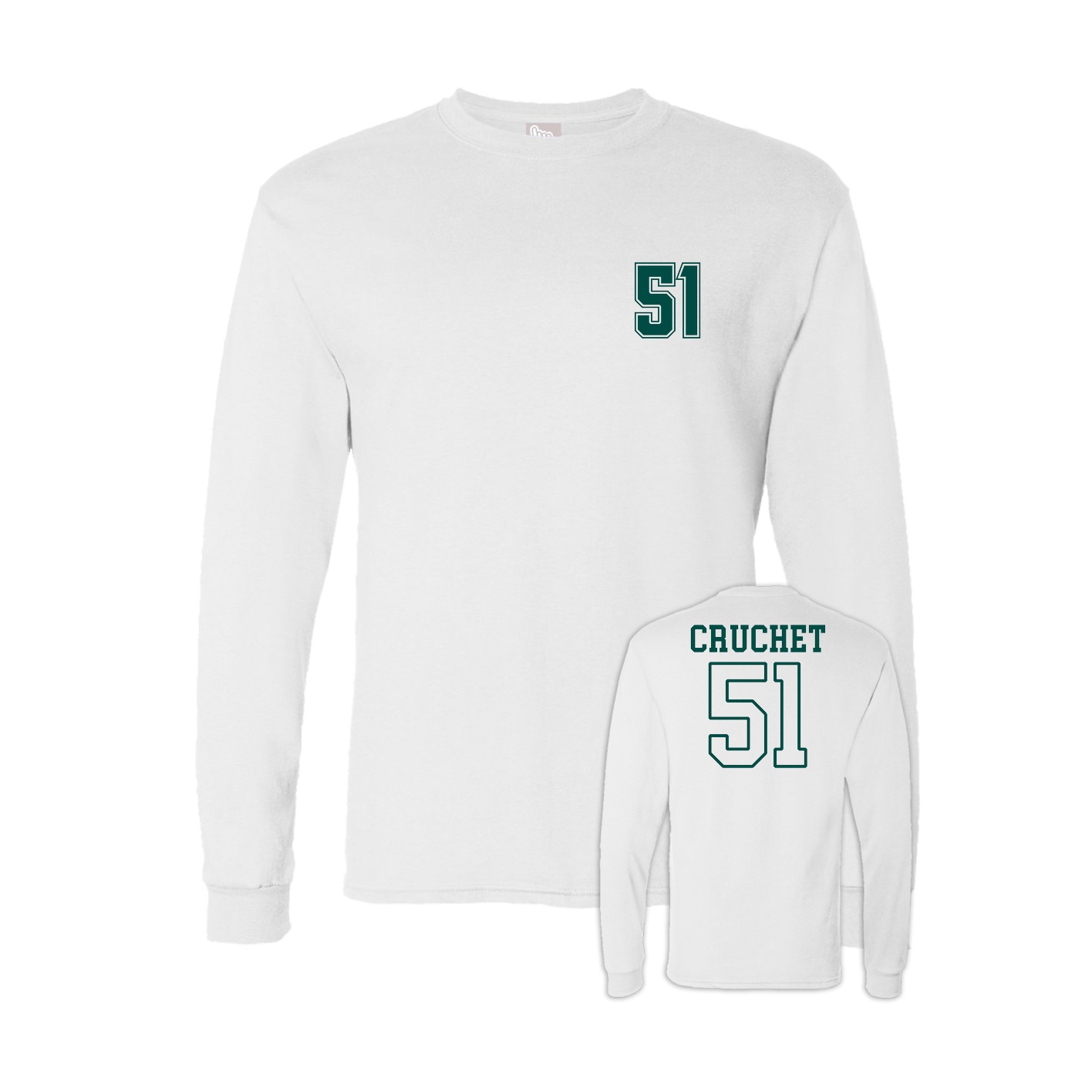 Long Sleeve Tee — Chest Back in White