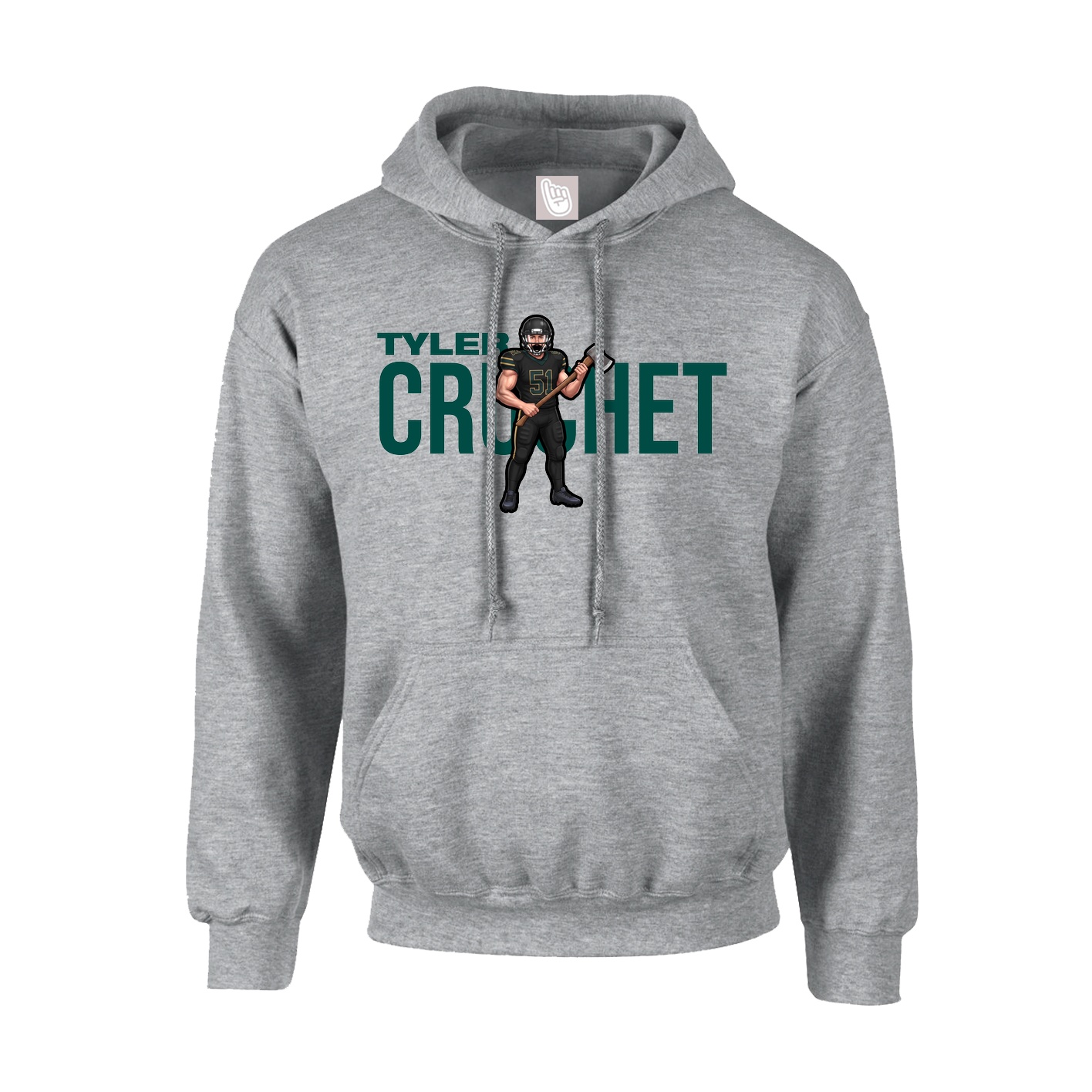 Hoodie — Player Name in Grey