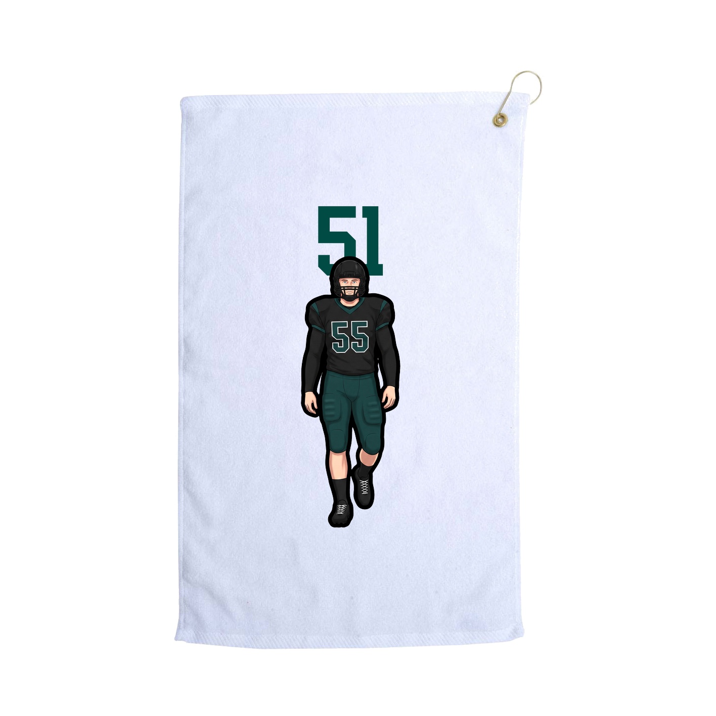 Golf Towel — Number Top in White