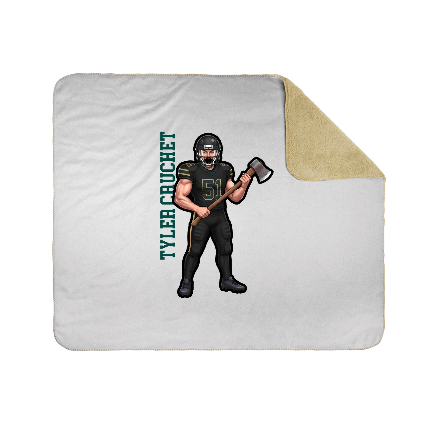 Throw Blanket — Name Vertical in White