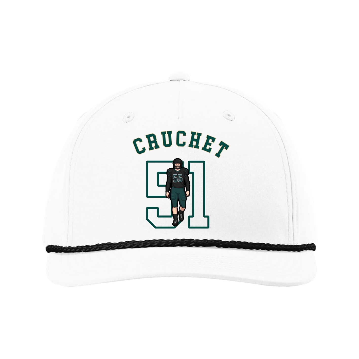 Five-Panel Classic Rope Cap — Shirsey Arch in White
