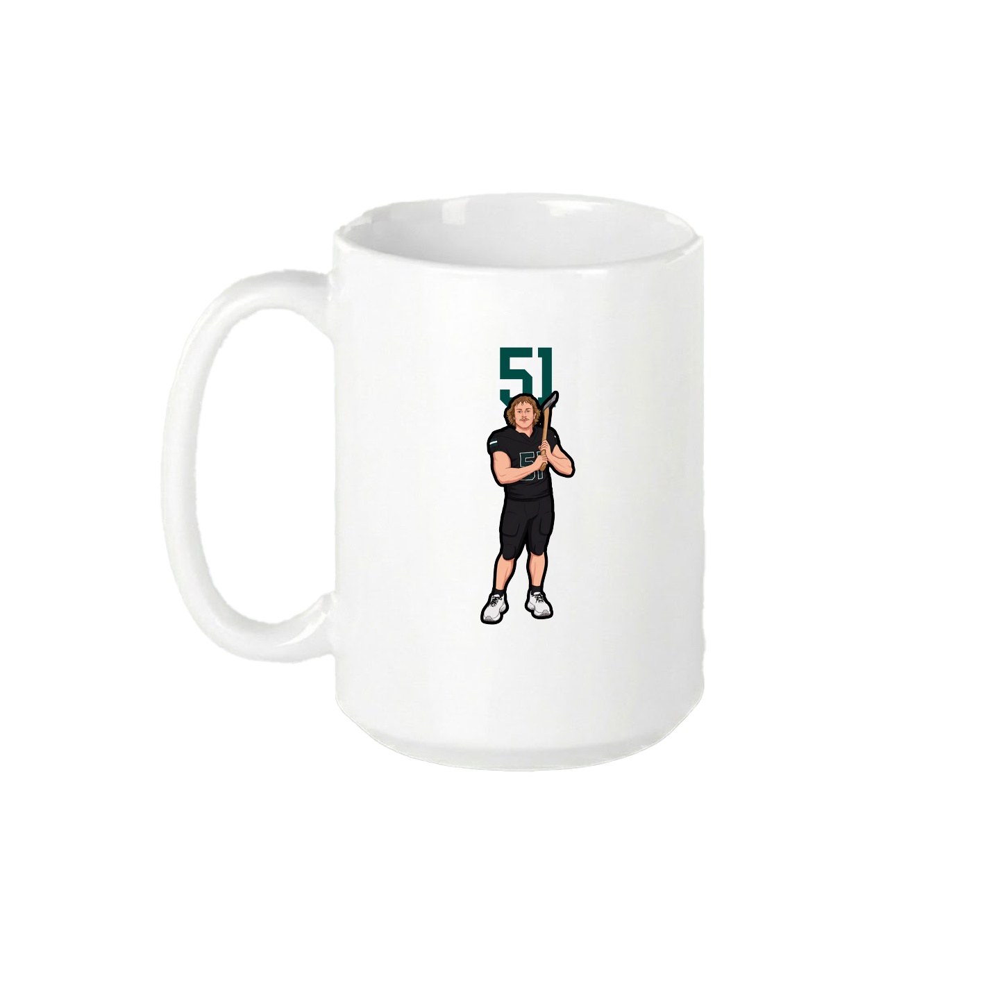 15oz Coffee Mug — Number Top in White