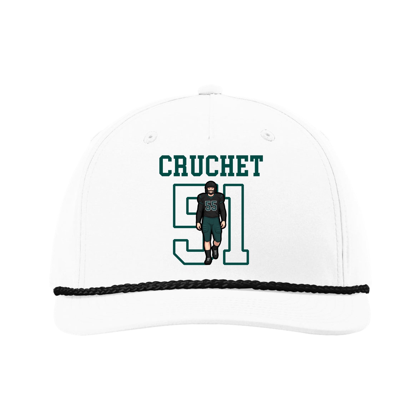 Five-Panel Classic Rope Cap — Shirsey in White