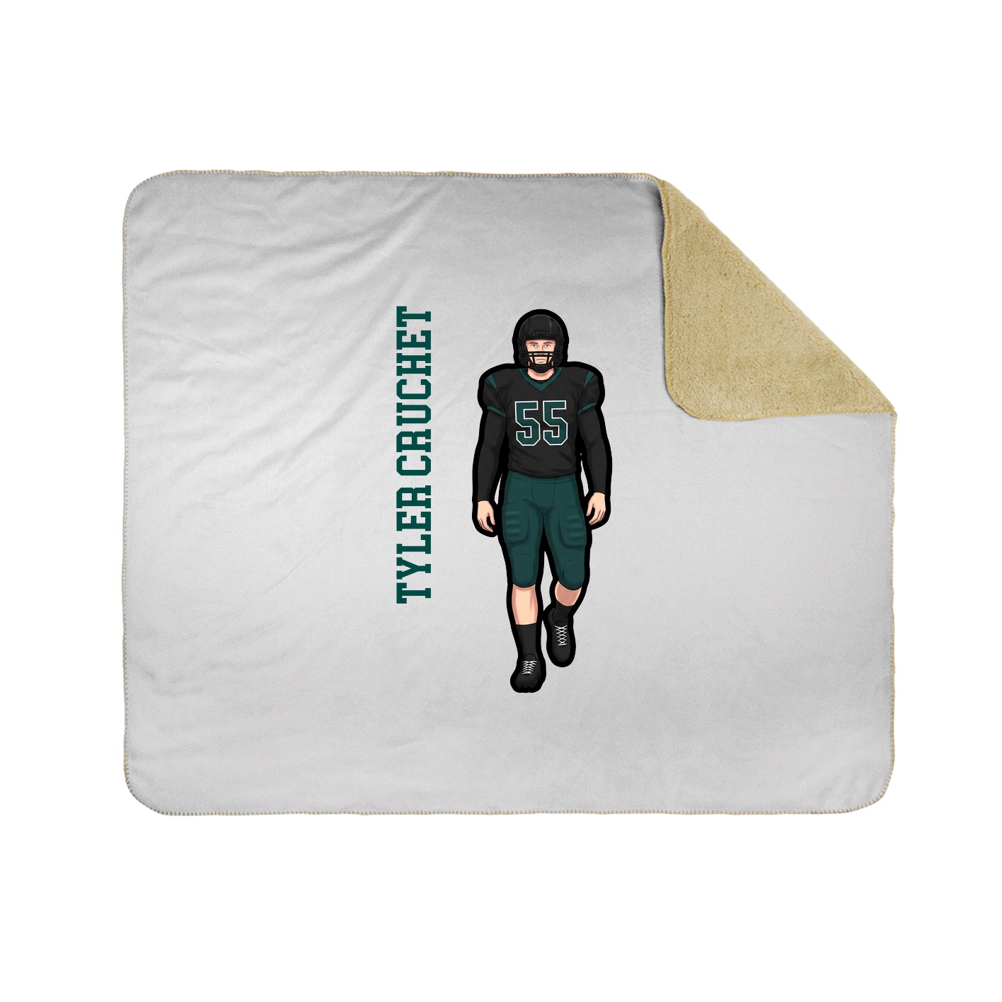 Throw Blanket — Name Vertical in White