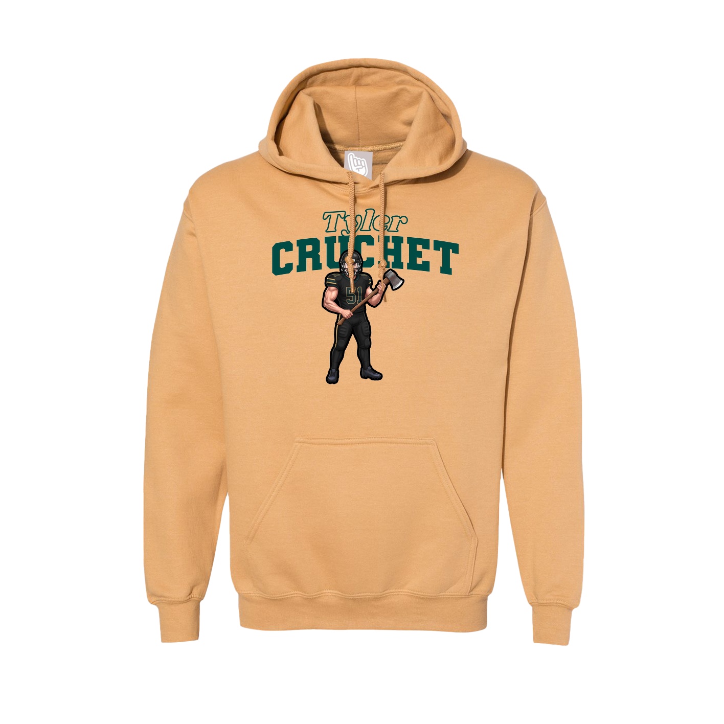Hoodie — Name Arch in Vegas Gold
