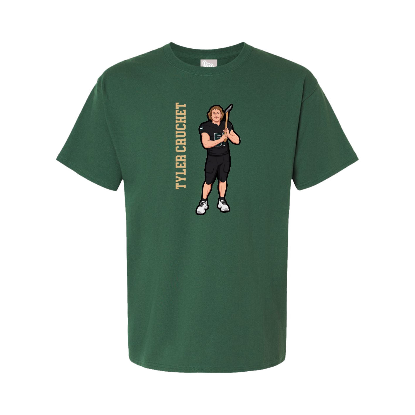 Tee — Name Vertical in Green