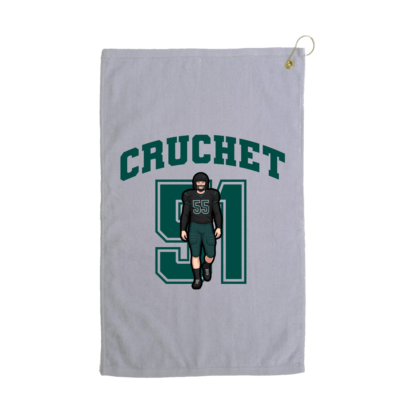 Golf Towel — Number in Grey