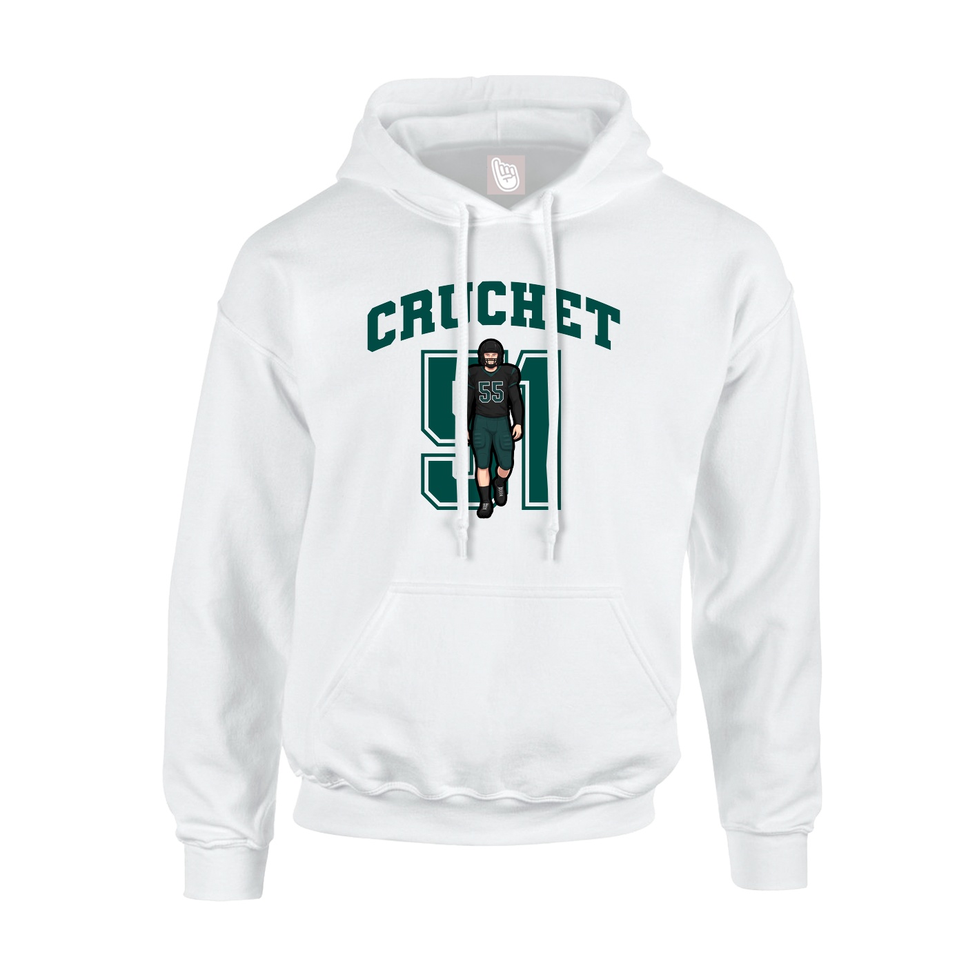 Hoodie — Number in White