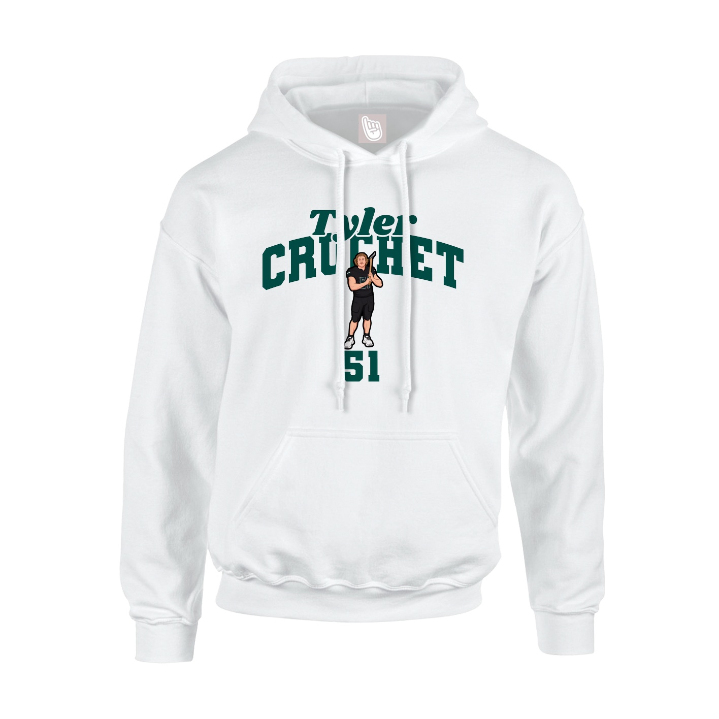 Youth Hoodie — Signature Arch in White