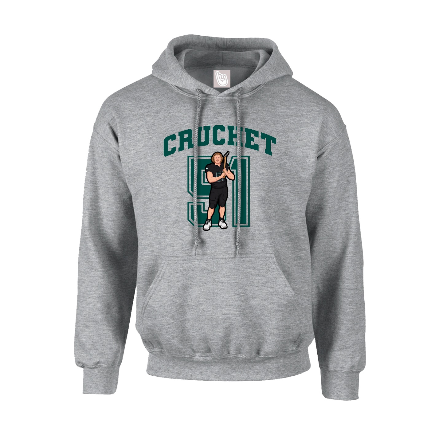 Youth Hoodie — Number in Grey