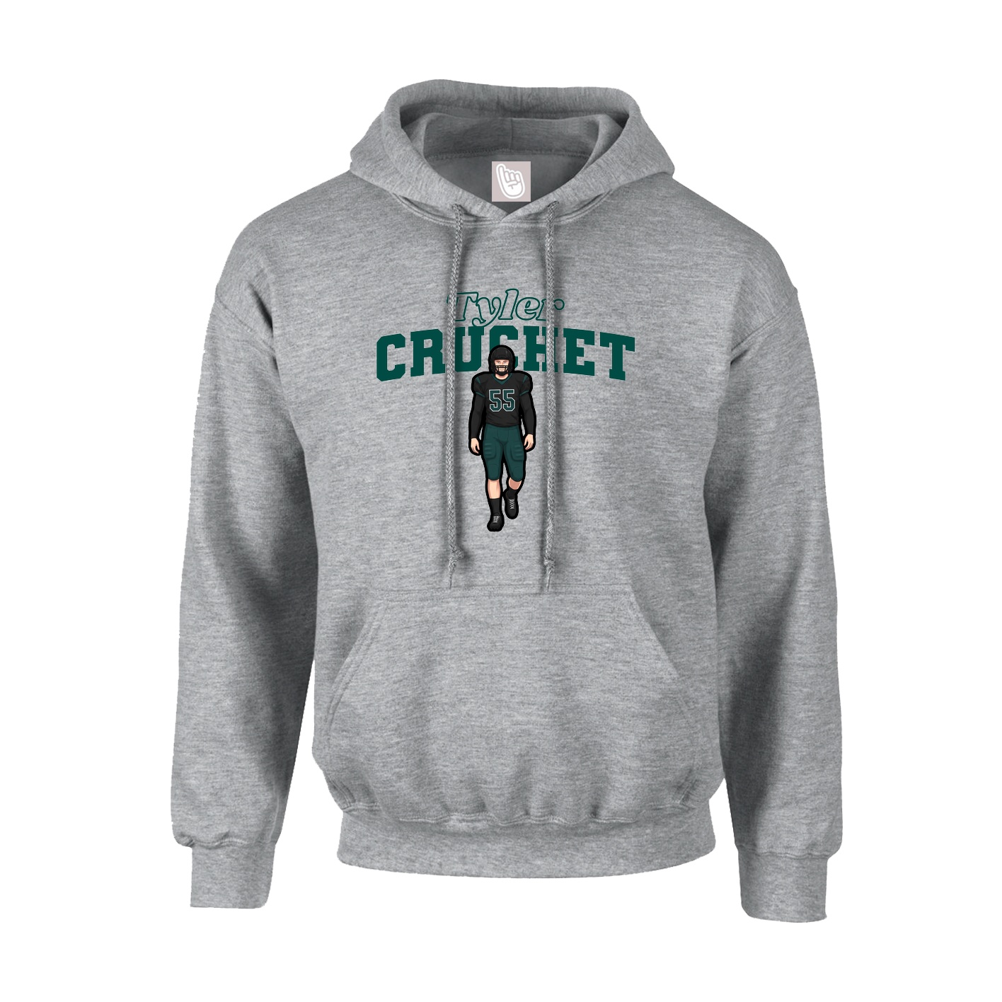 Hoodie — Name Arch in Grey