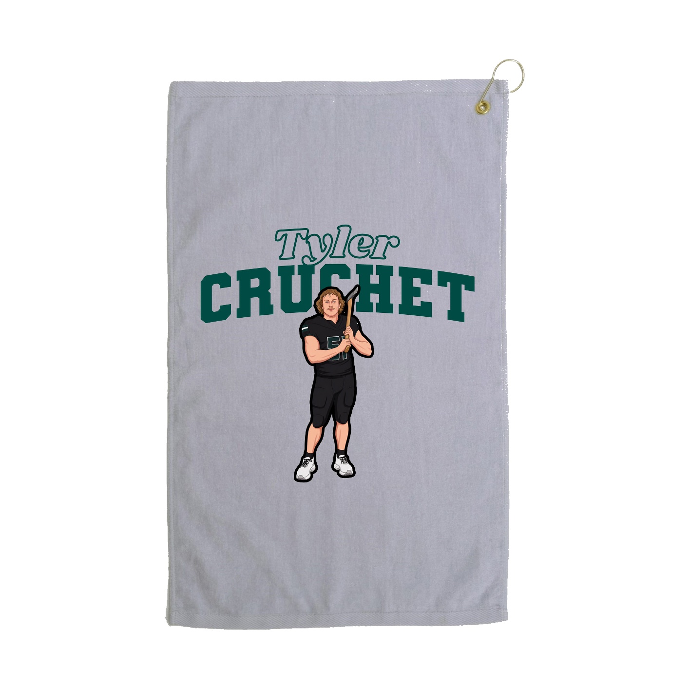 Golf Towel — Name Arch in Grey