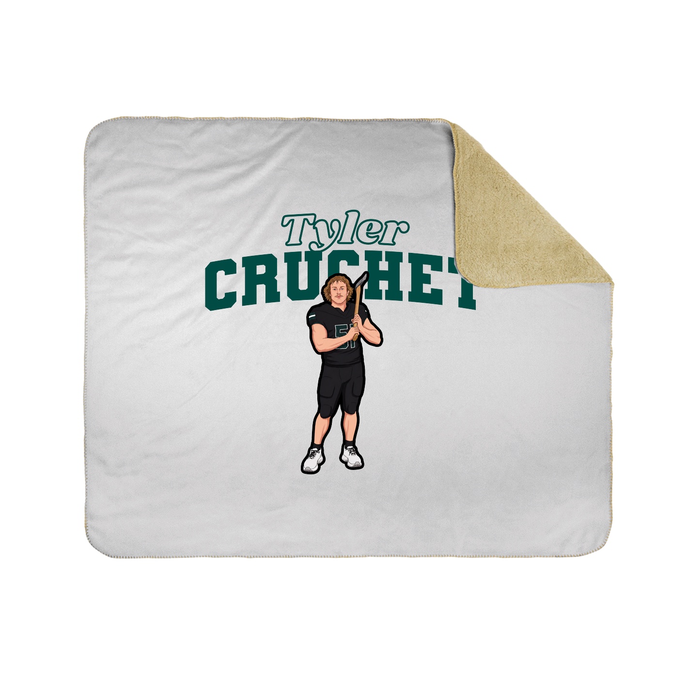 Throw Blanket — Name Arch in White