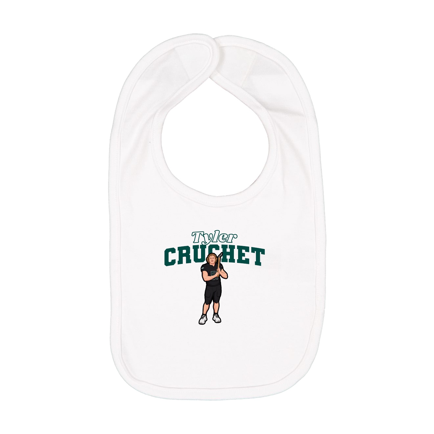 Infant Bib — Name Arch in White