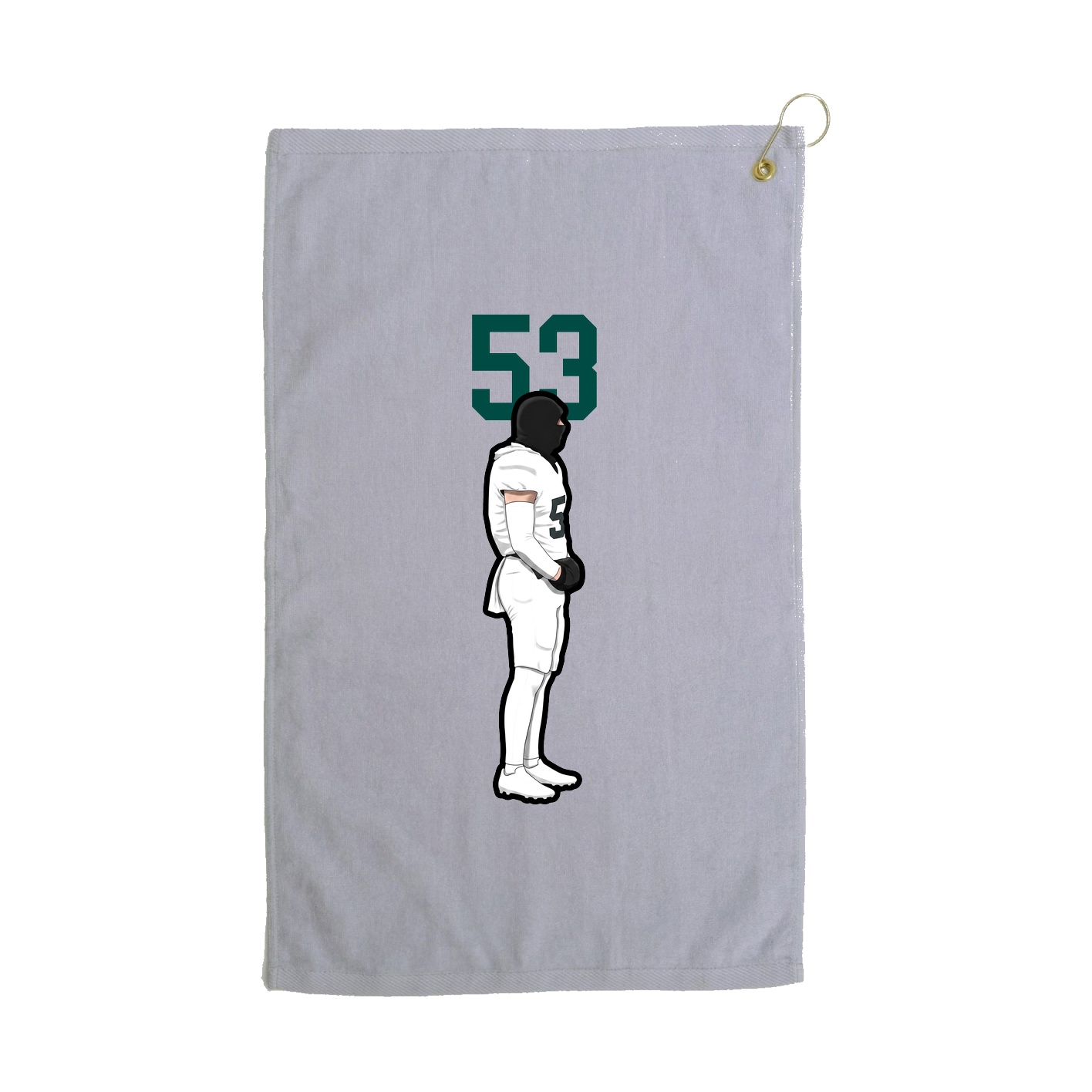 Golf Towel — Number Top in Grey
