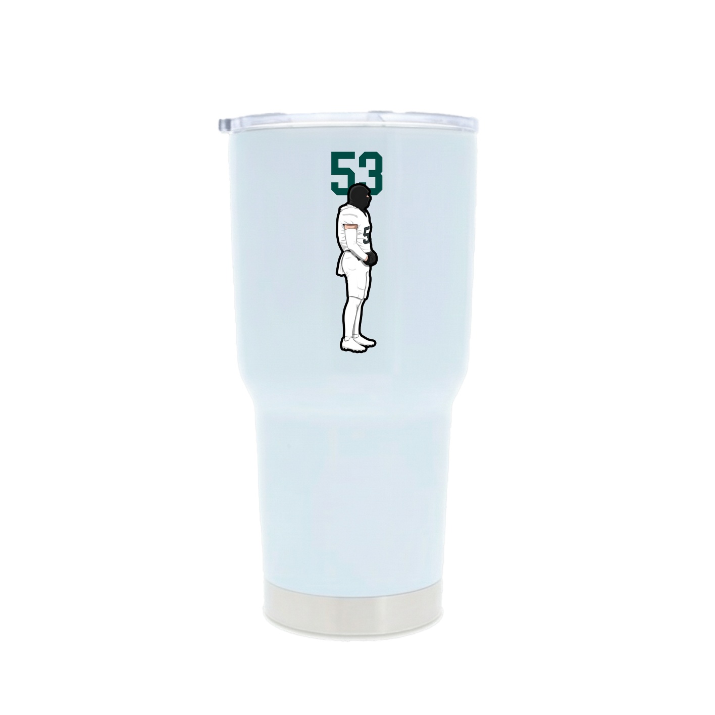 30oz Stainless Steel Tumbler — Number Top in White