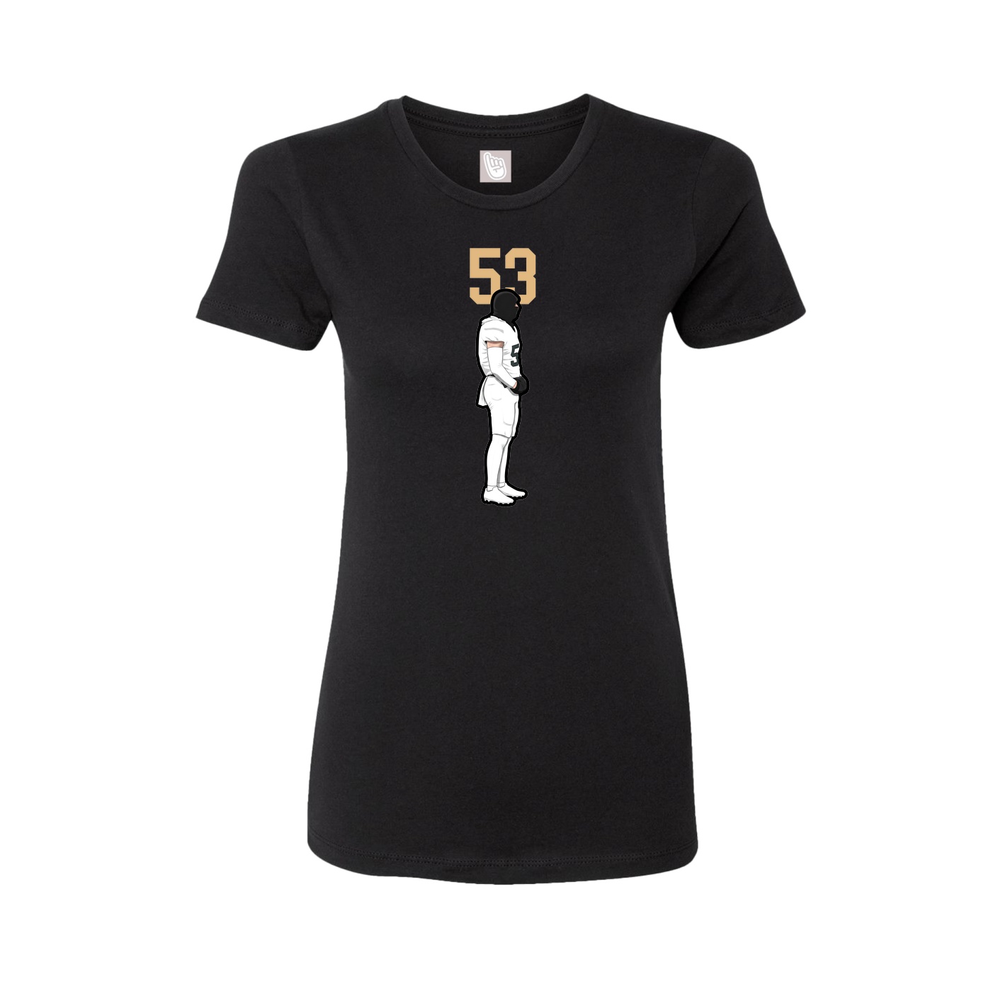 Fitted Women's Tee — Number Top in Black