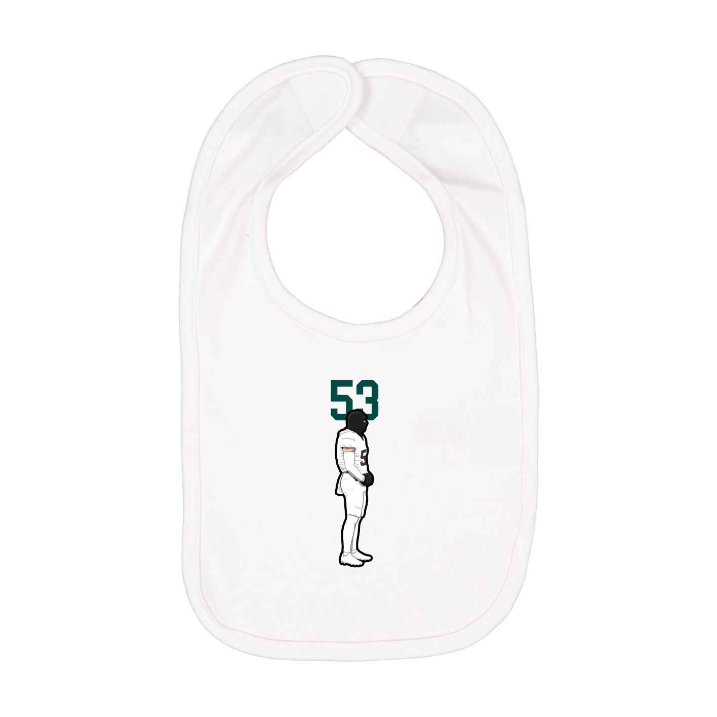 Infant Bib — Number Top in White