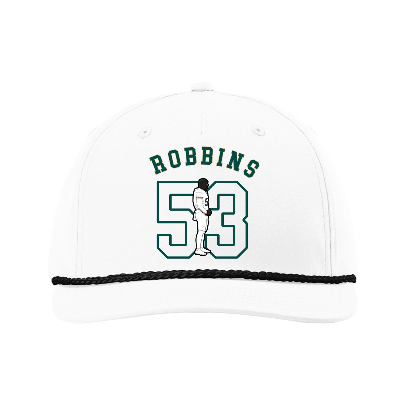 Five-Panel Classic Rope Cap — Shirsey Arch in White