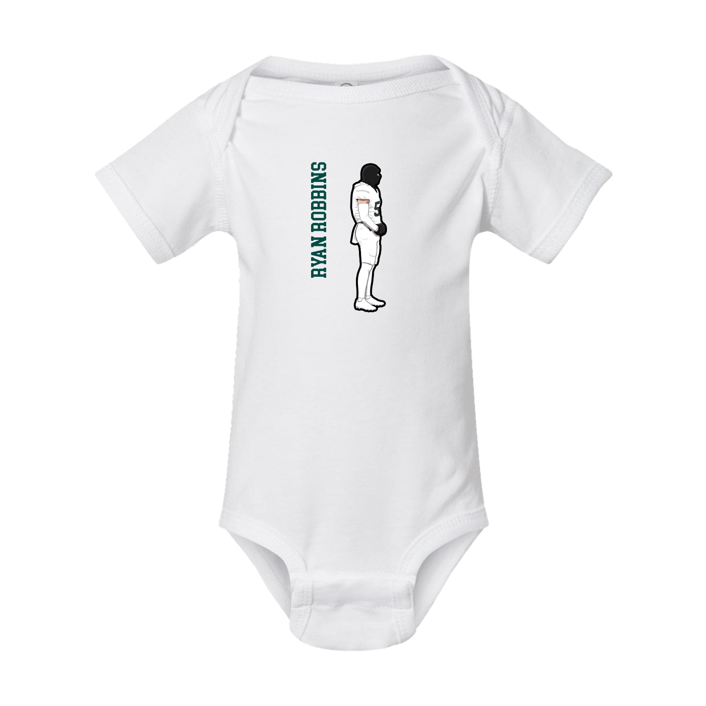 Baby Onesie — Name Vertical in White