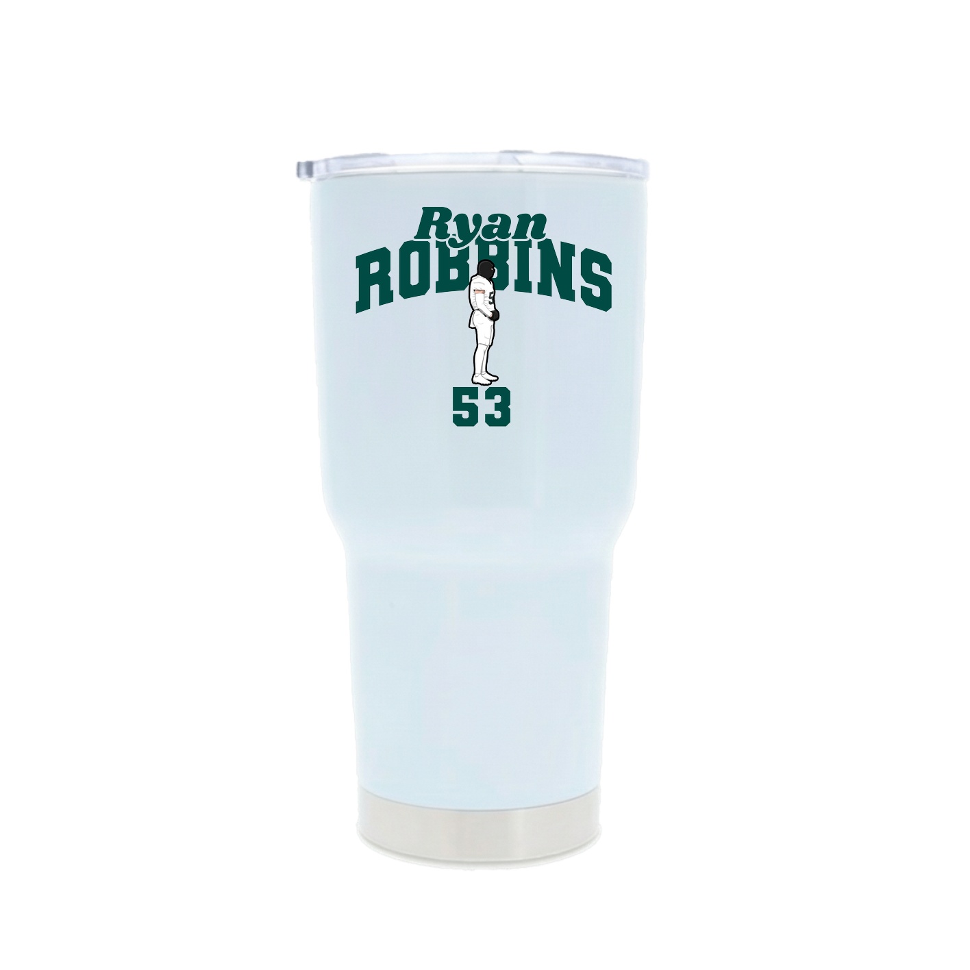 30oz Stainless Steel Tumbler — Signature Arch in White