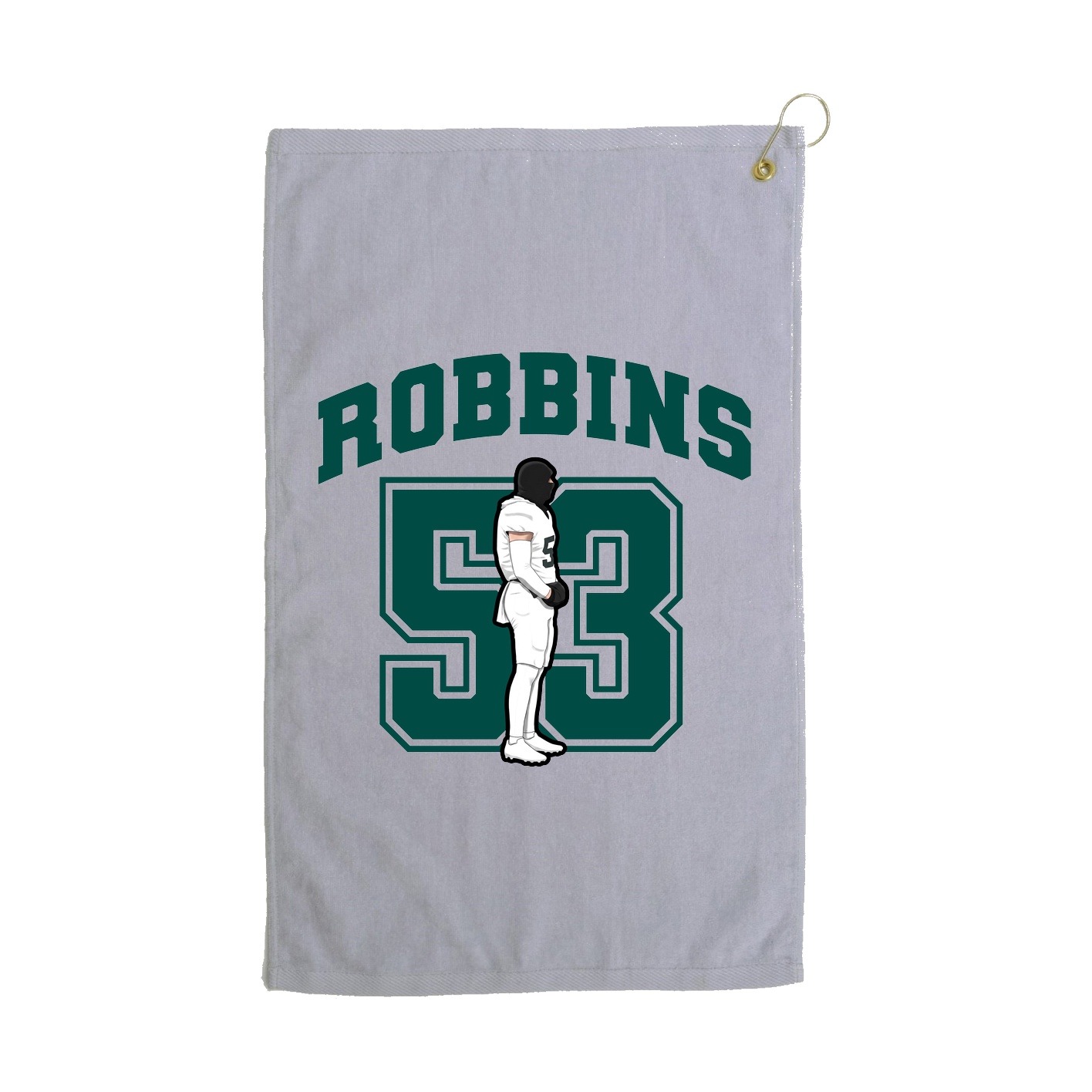 Golf Towel — Number in Grey
