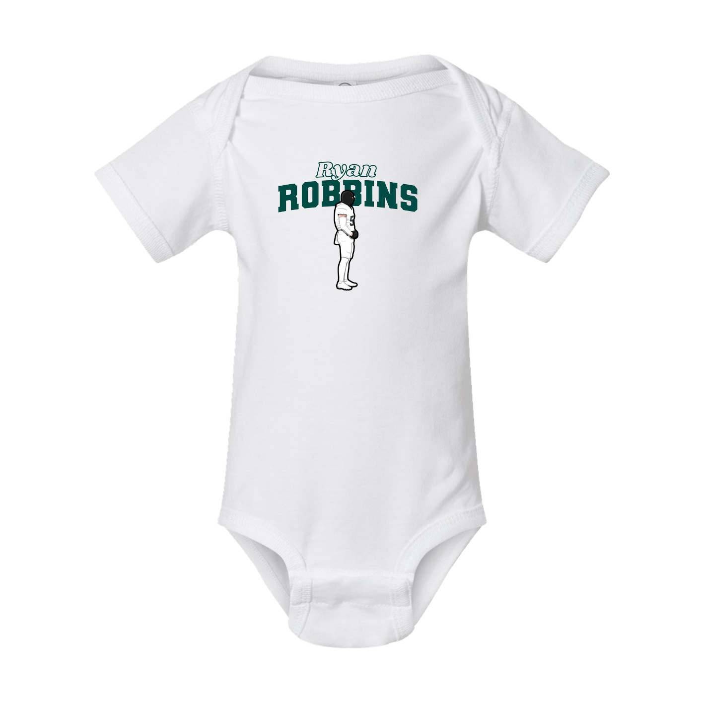 Baby Onesie — Name Arch in White