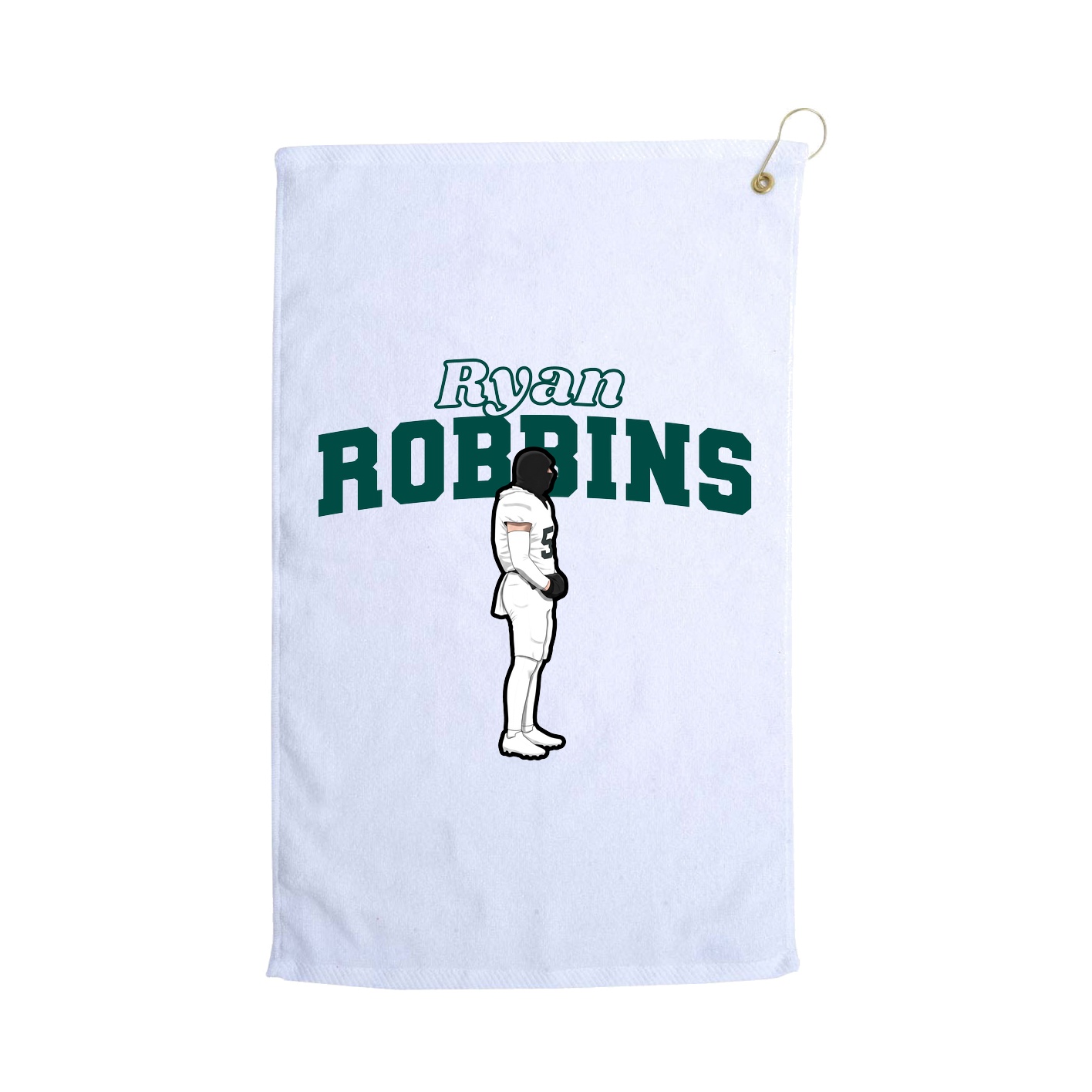 Golf Towel — Name Arch in White