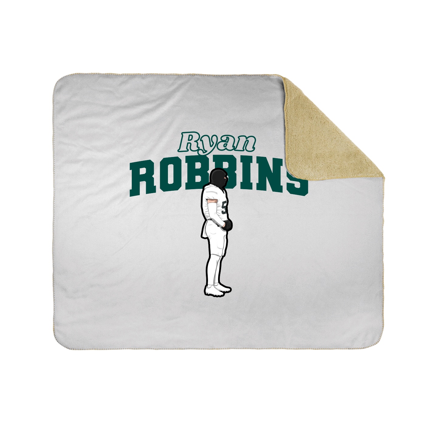 Throw Blanket — Name Arch in White